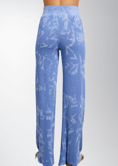 Shades of Blue Tie Dye Wide Leg  Pants Made in USA