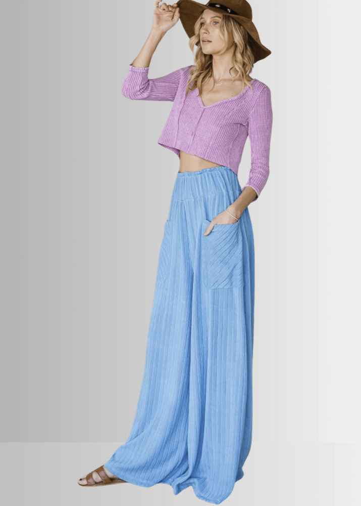 Avery Wide Leg Pocket Palazzo Pants - CLEARANCE FINAL SALE