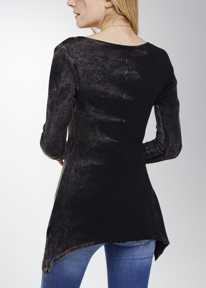 Asymmetrical Scoop Neck Thermal Tunic Made in USA