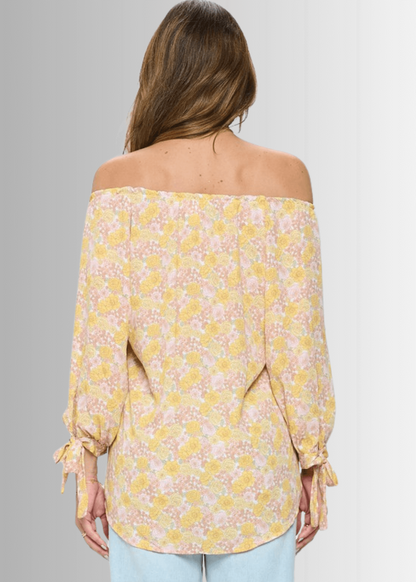 Spring is in the Air Yellow Floral Top CLEARANCE FINAL SALE