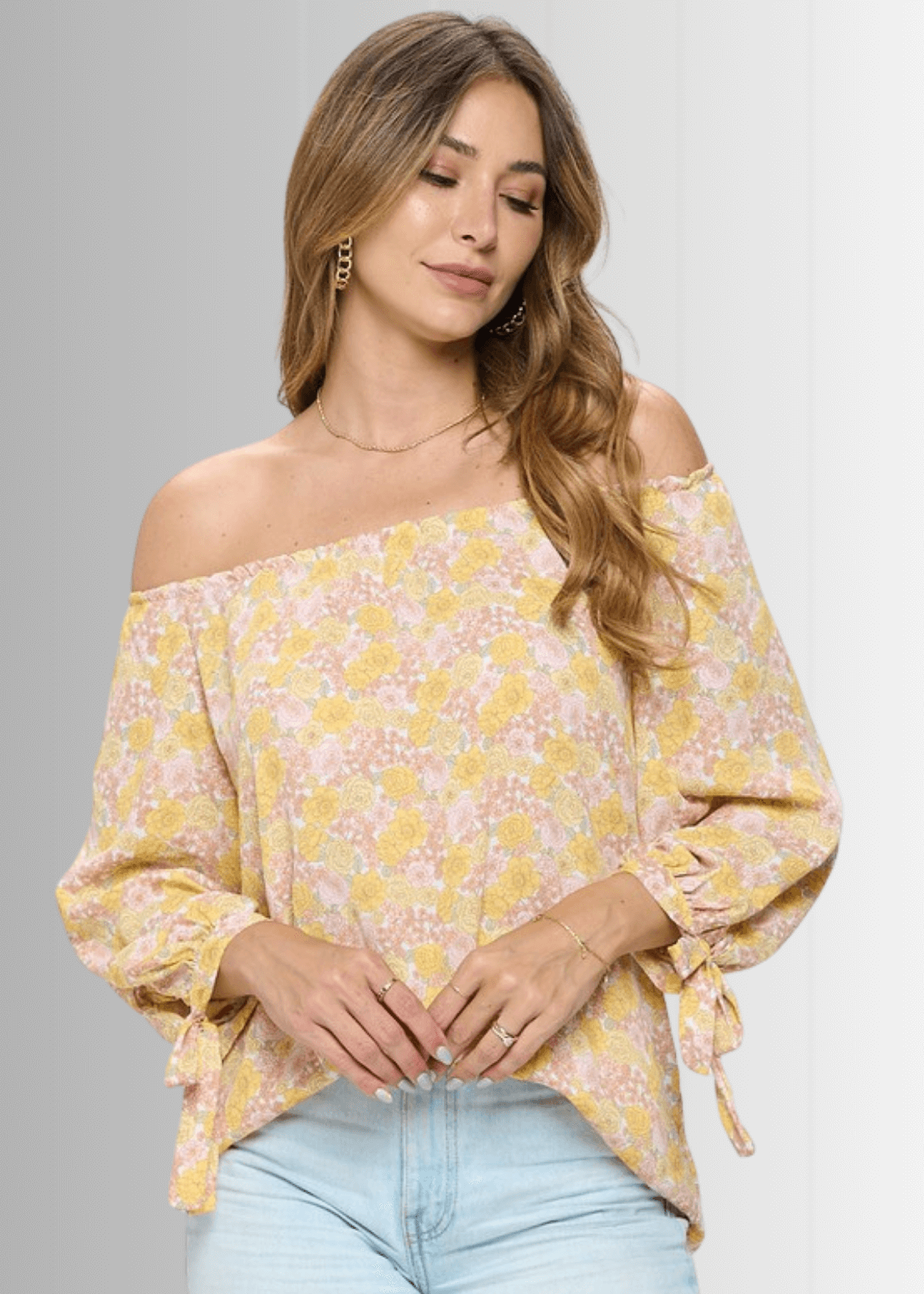 Spring is in the Air Yellow Floral Top CLEARANCE FINAL SALE
