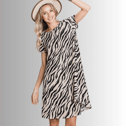 Selena Animal Print Knee Length Dress- CLEARANCE FINAL SALE