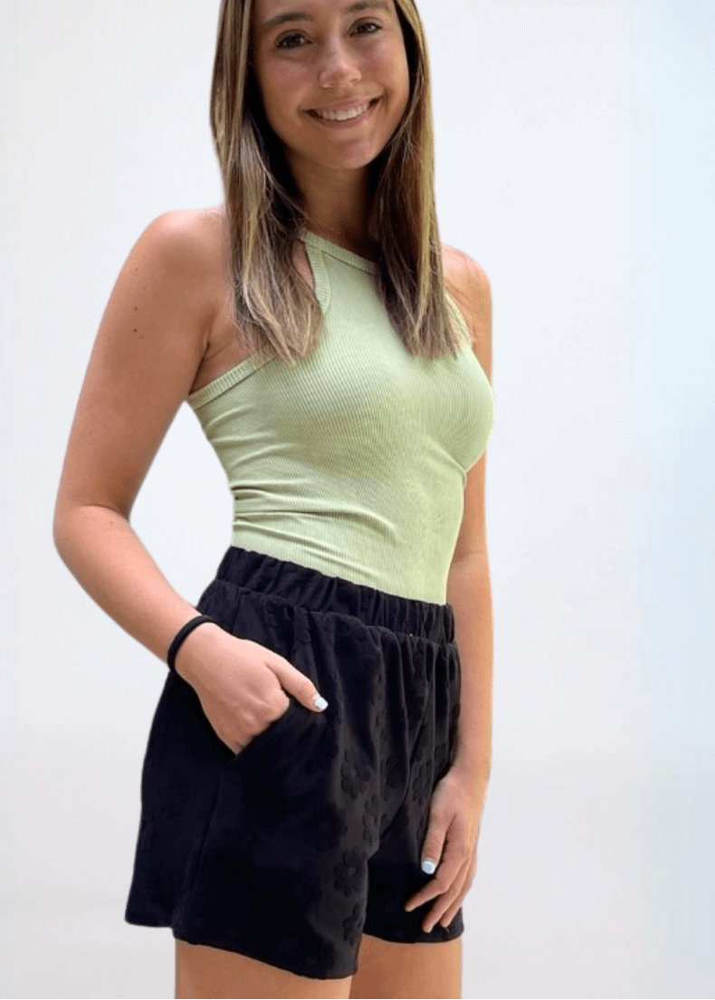 Daisy Embossed Textured Shorts CLEARANCE FINAL SALE