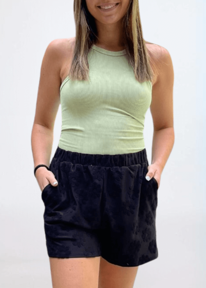 Daisy Embossed Textured Shorts CLEARANCE FINAL SALE