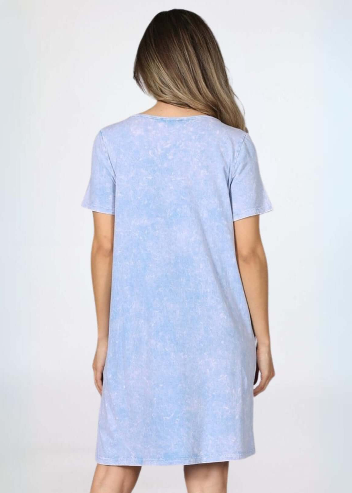 Easy Going Casual Cotton Dress with Short Sleeves