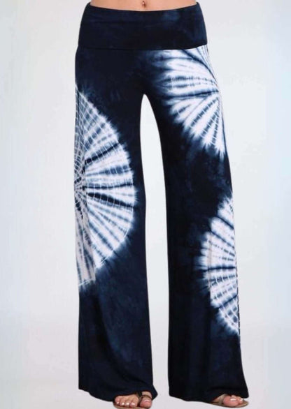 Unique Dyed Palazzo Lounge Pants Navy