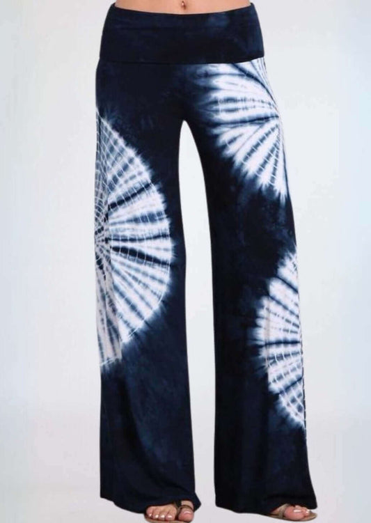 Unique Dyed Palazzo Lounge Pants Navy