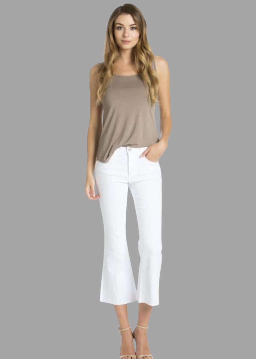 White Denim Capri Jeans - Clearance Final Sale