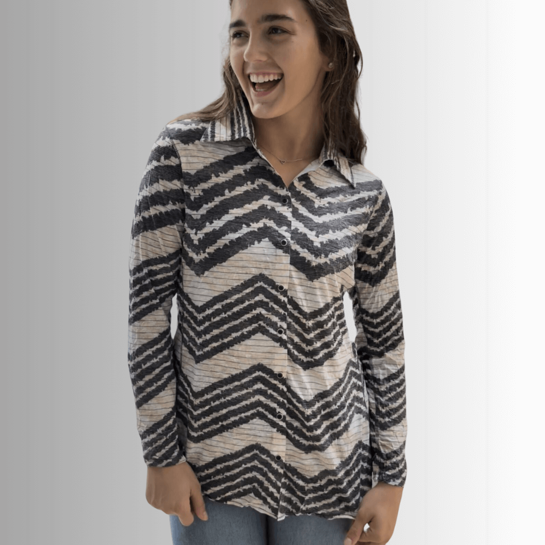 Designer Zig Zag Snap Down Top Made in USA