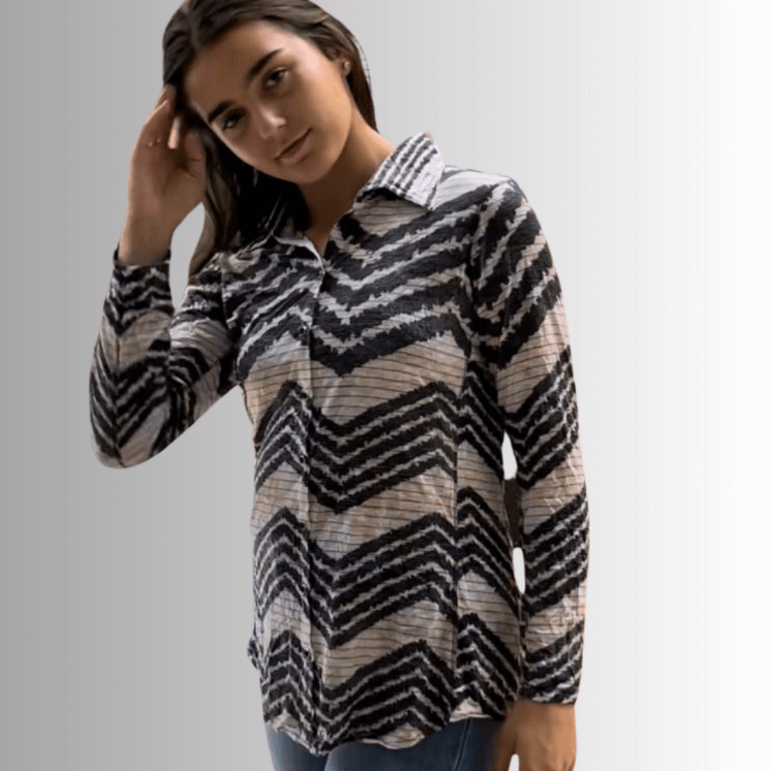 Designer Zig Zag Snap Down Top Made in USA