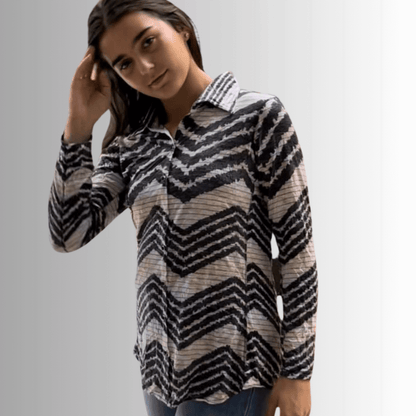 Designer Zig Zag Snap Down Top Made in USA