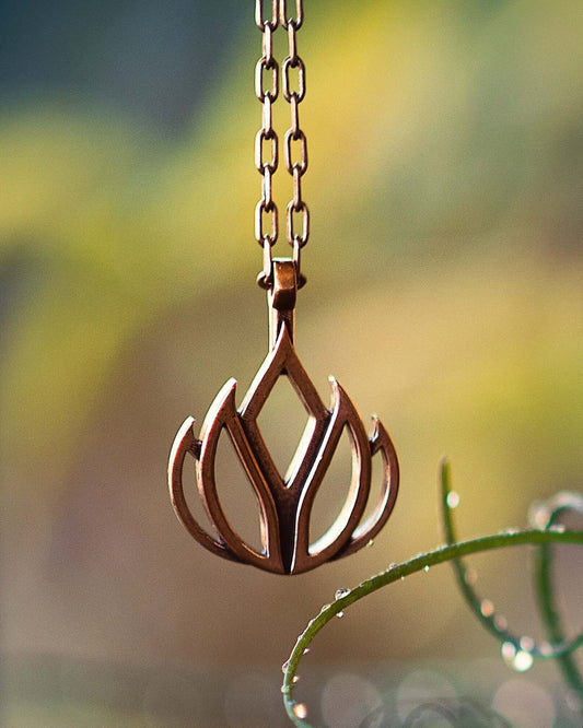 LIFE Lotus Flower of Grace Necklace - Bronze