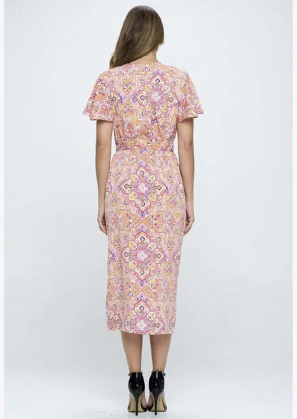 Feminine & Flirty Tulip Hem Wrap Style Dress Made in USA