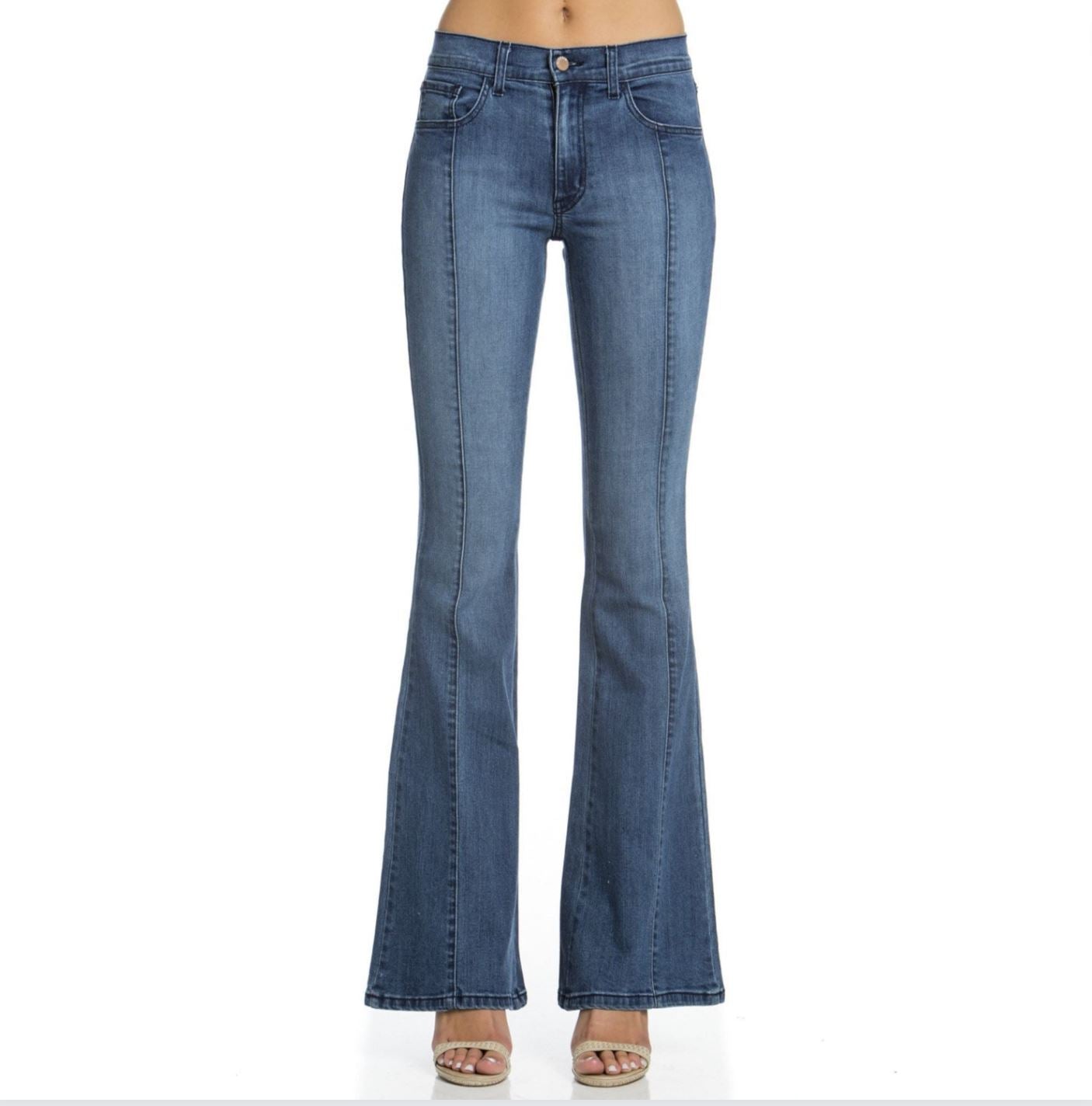 Rumor Has It Front Seam Flared Denim Jeans - Clearance Final Sale
