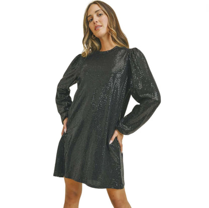 Glam Puff Sleeve Mini Dress CLEARANCE FINAL SALE