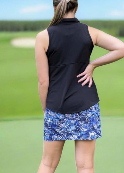 Fairway Skort in Navy Palm Print CLEARANCE FINAL SALE