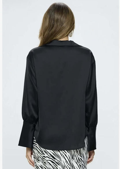 Stunning Satin Cowl Neck Top with Split Cuff Top CLEARANCE FINAL SALE