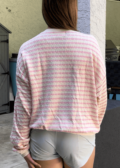 Graphic "TEXAS" Oversized Sweatshirt - Pink