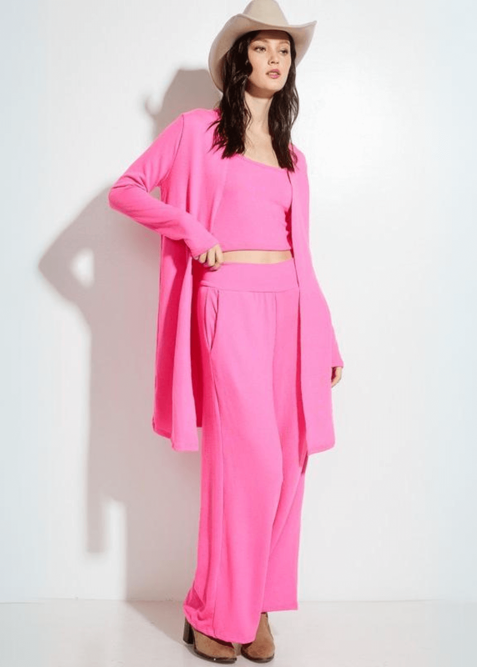 3 Piece Heavenly Soft Fuchsia Loungewear Set CLEARANCE FINAL SALE