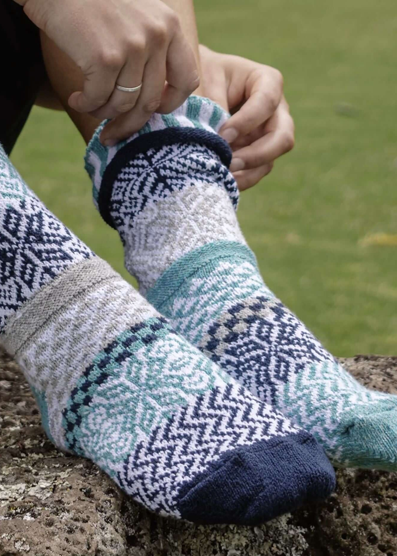 SNOWFALL Knitted Crew Socks Made in USA