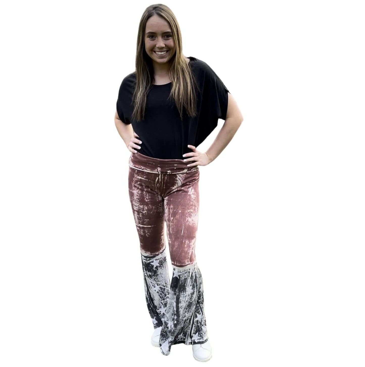 Distorted Patriotic Flare Pants CLEARANCE FINAL SALE