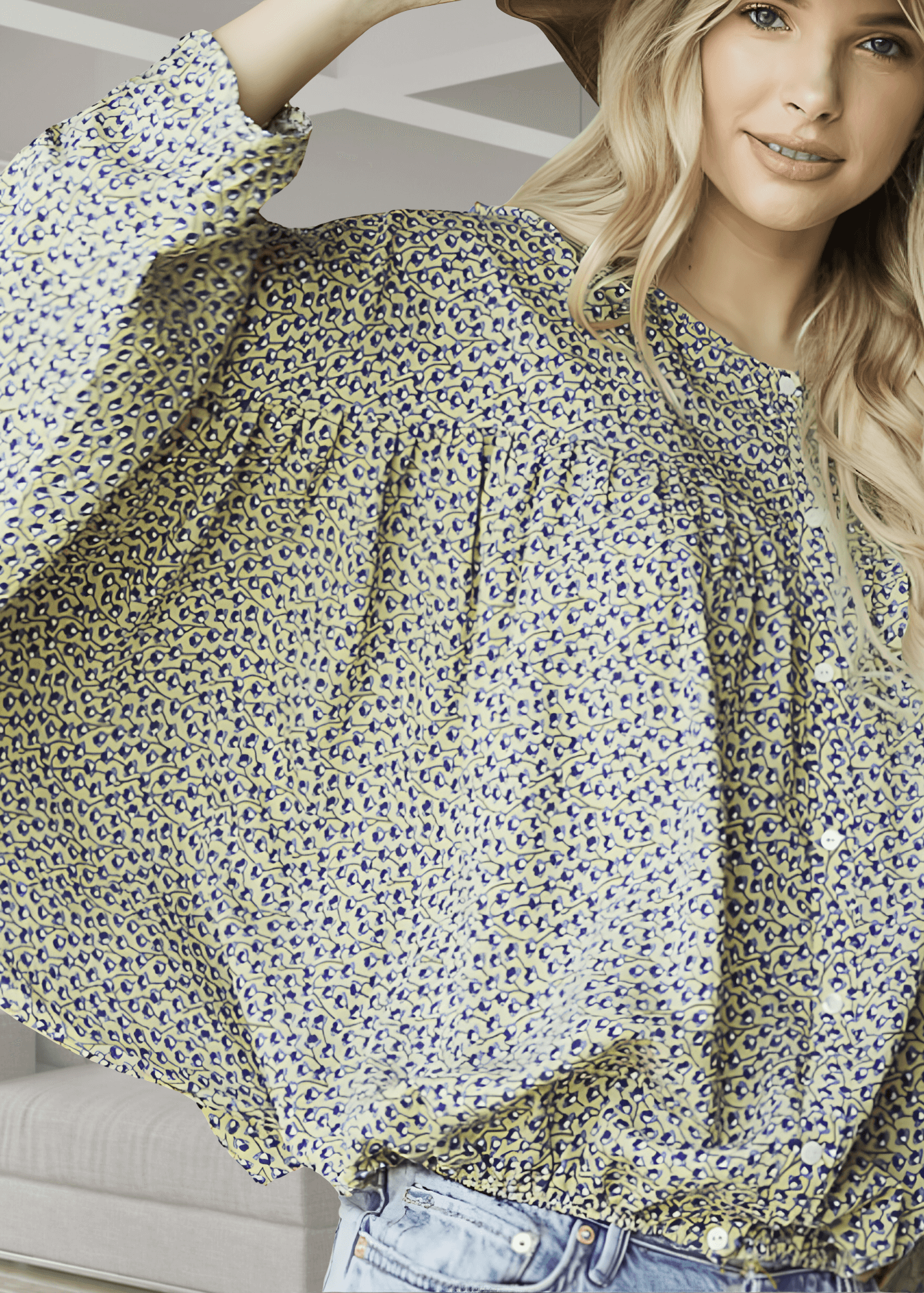 Isabella Sage Exaggerated Dolman Sleeve Top