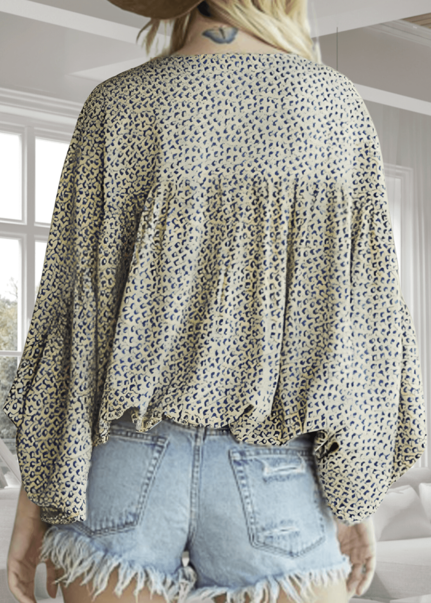 Isabella Sage Exaggerated Dolman Sleeve Top