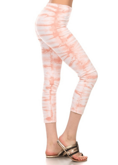 Apricot Tie Dye Capri Leggings CLEARANCE FINAL SALE