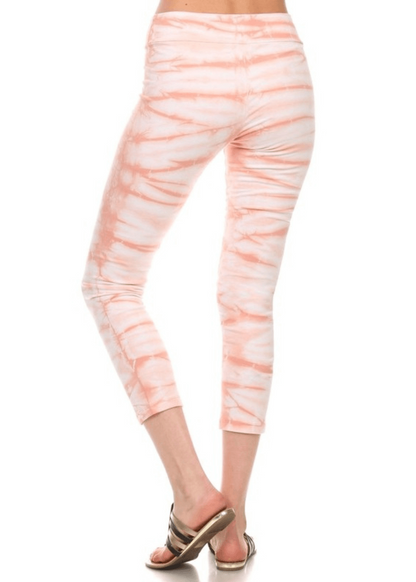 Apricot Tie Dye Capri Leggings CLEARANCE FINAL SALE