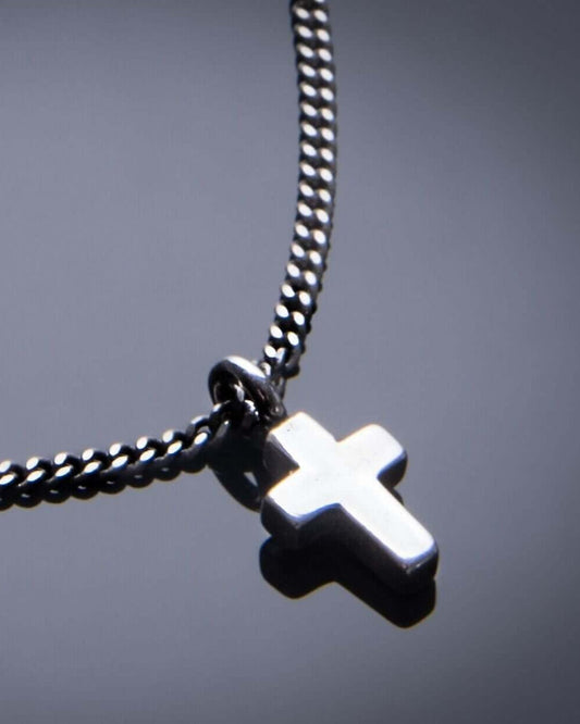 Cross of Comfort Necklace - Sterling Silver Choker Charm