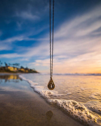 PEACE Mountain Wave Necklace - Bronze